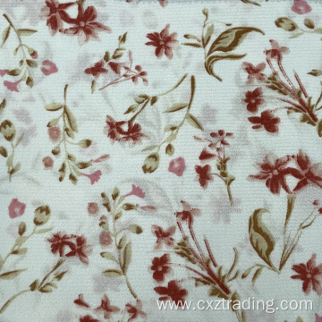 Floral Printed Polyester Spandex Blend Ghost Crepe Fabric